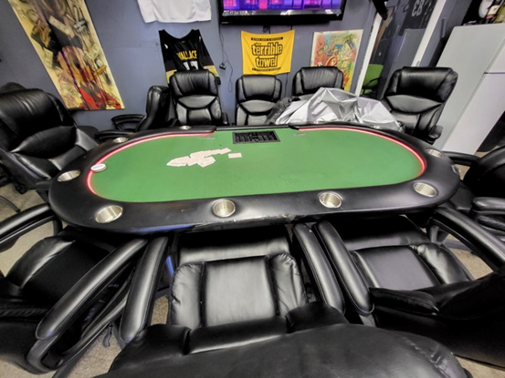 Gambling table at Allen's Automotive Company, according to the Fayetteville Police Department.