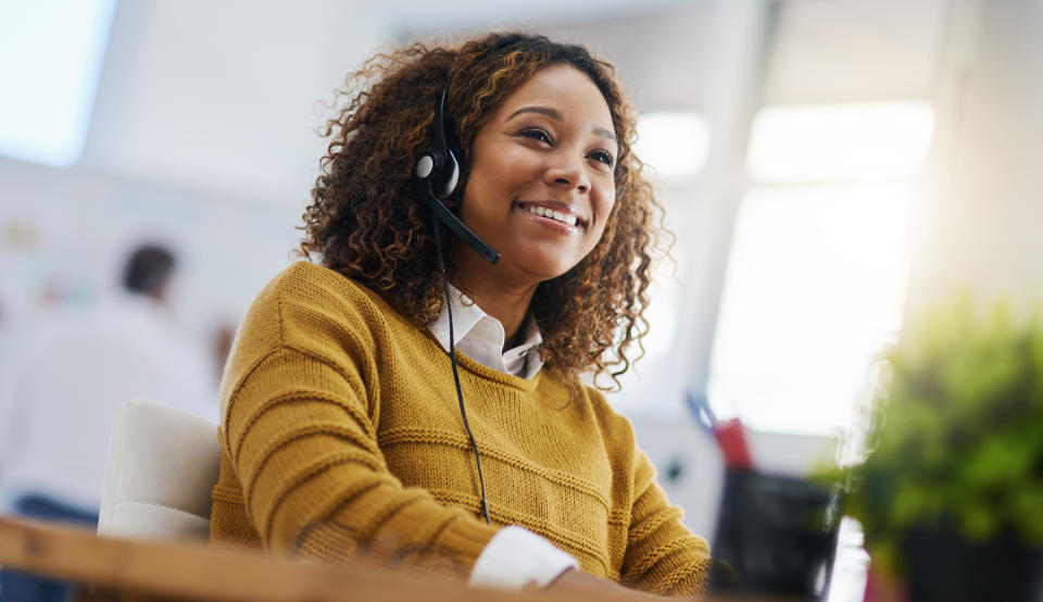 Shot of a female agent working in a call centre