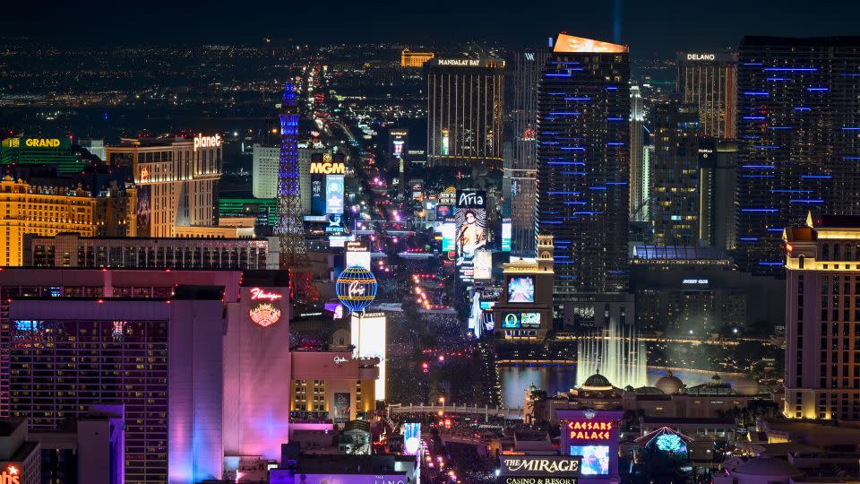 The Las Vegas Strip as seen on December 31, 2023. - David Becker/AP