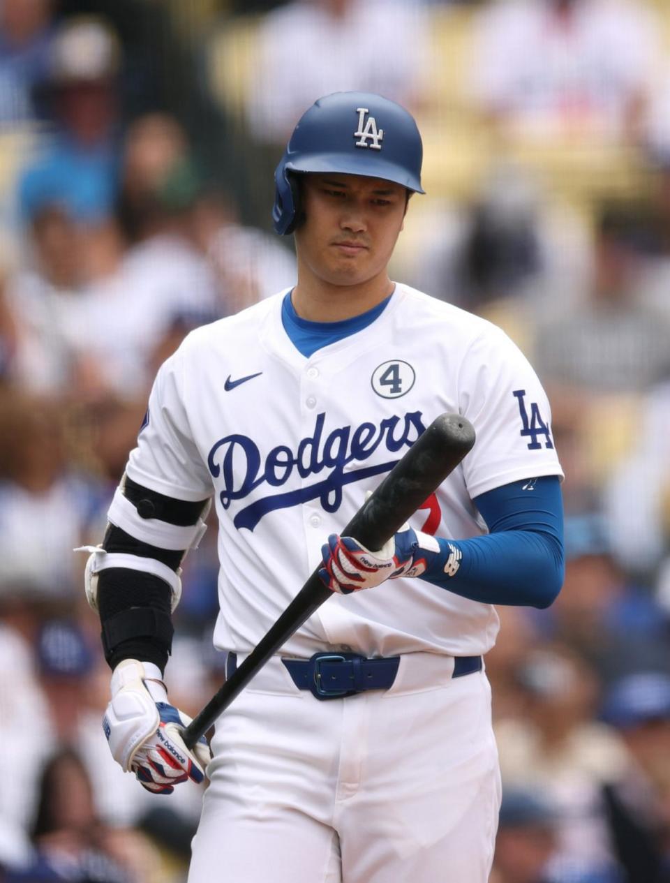 PHOTO: Shohei Ohtani #17 of the Los Angeles Dodgers steps up to bat during a 4-0 win over the Colorado Rockies at Dodger Stadium on June 2, 2024 in Los Angeles. (Harry How/Getty Images)