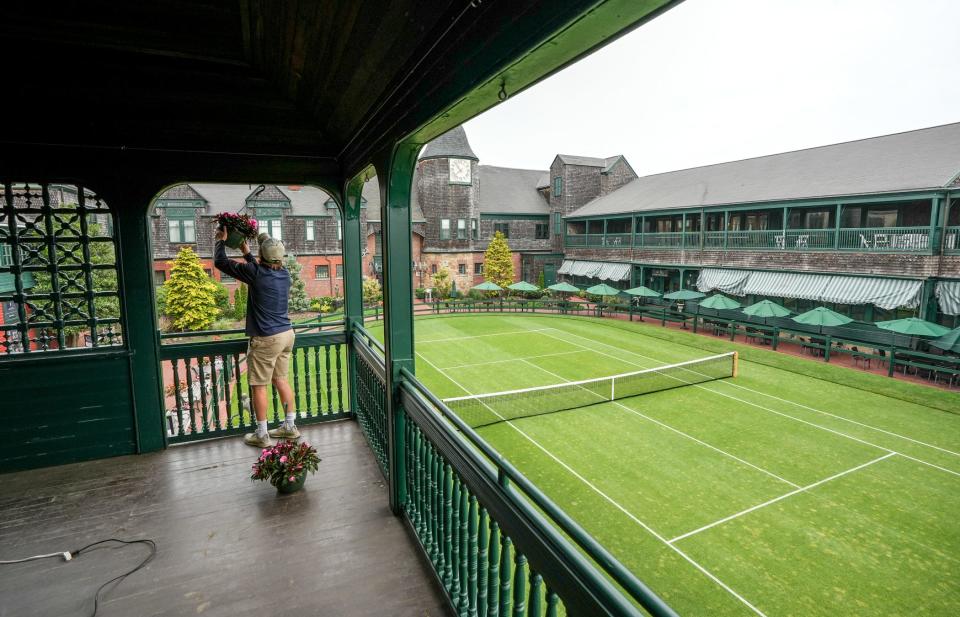 HBO's Gilded Age at Tennis Hall of Fame in Newport.