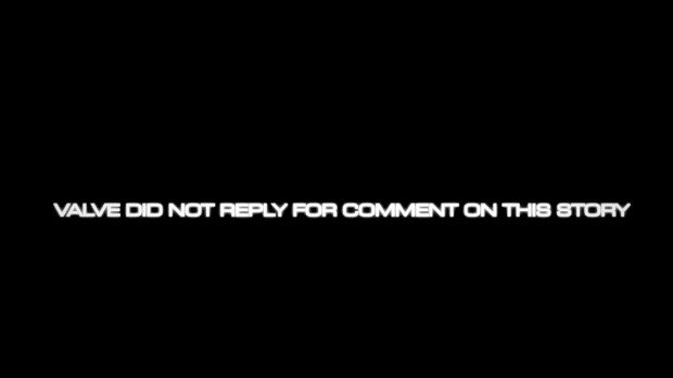 The ending screen of Coffeezilla's video, stating "Valve did not reply for comment on this story."