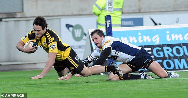 Guildford played 18 games for the Hurricanes (above) in Super Rugby in 2008-09