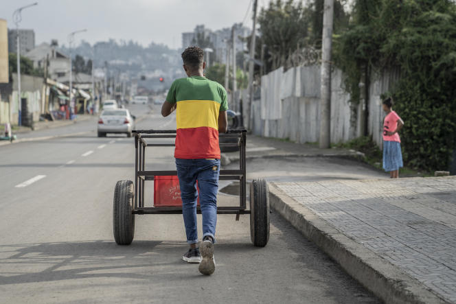 A street in Addis Ababa, Ethiopia. September 11, 2022.