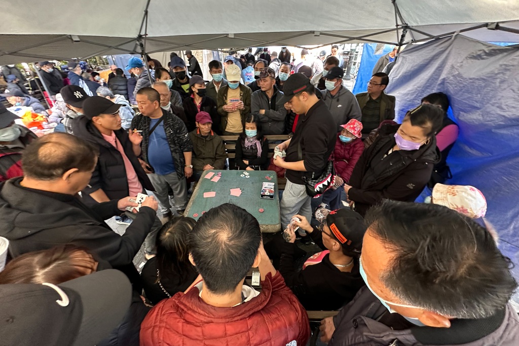 Locals have complained about the makeshift gambling ring scaring away tourists from Columbia park.