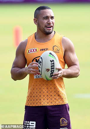 Jamil Hopoate, a former Brisbane Broncos player (pictured), was arrested at gunpoint during a police sting in May 2021