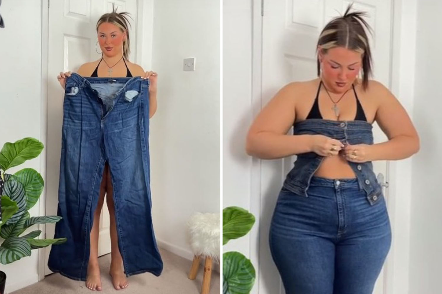 I’m plus-size & recreated Bella Hadid’s denim outfit