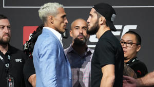 Charles Oliveira and Islam Makhachev face off