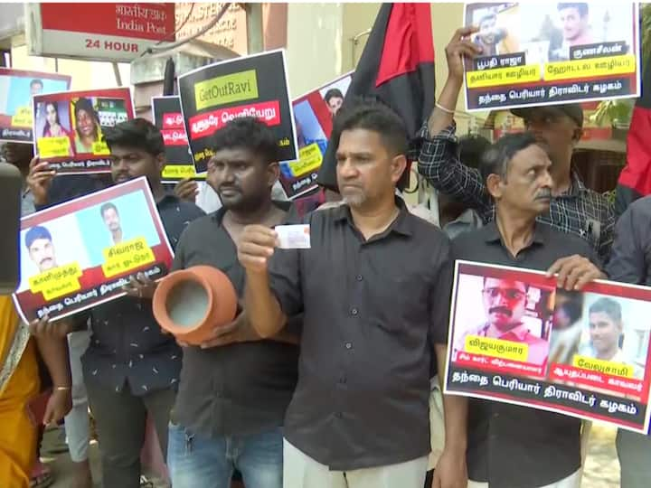 Online Gambling Prohibition Bill: TPDK Workers Stage Protest Against TN Governor RN Ravi