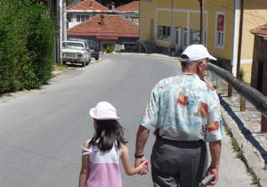  An illustrative photo of a man and granddaughter.