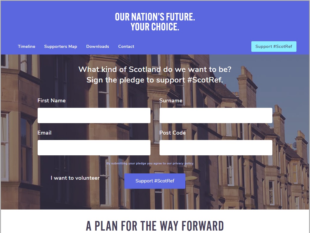 The page was used to help raise almost £600,000 that was meant to be set aside to fund a second independence referendum campaign