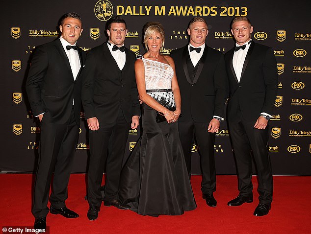 The Burgess brothers (left to right) Sam, Luke, George and Tom are pictured with mum Julie