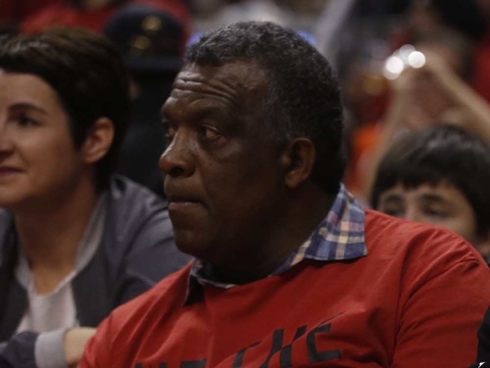 Karl Subban sits during a Raptors game