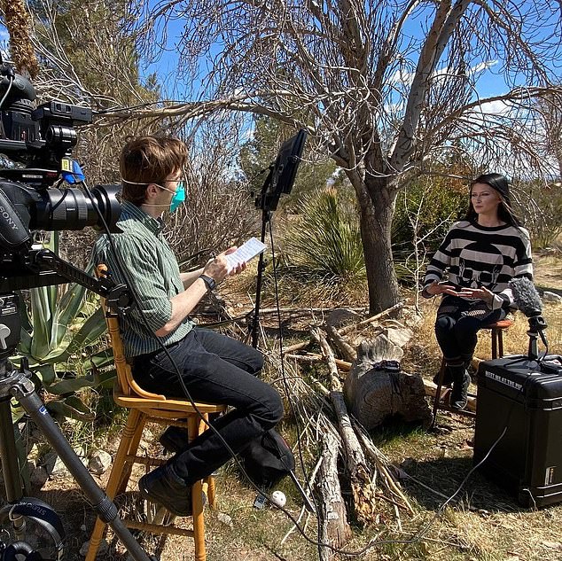 Boswell at work during the pandemic, interviewing Amanda Householder about abuse she allegedly received at hard-line religious school the Circle of Hope, run by her parents