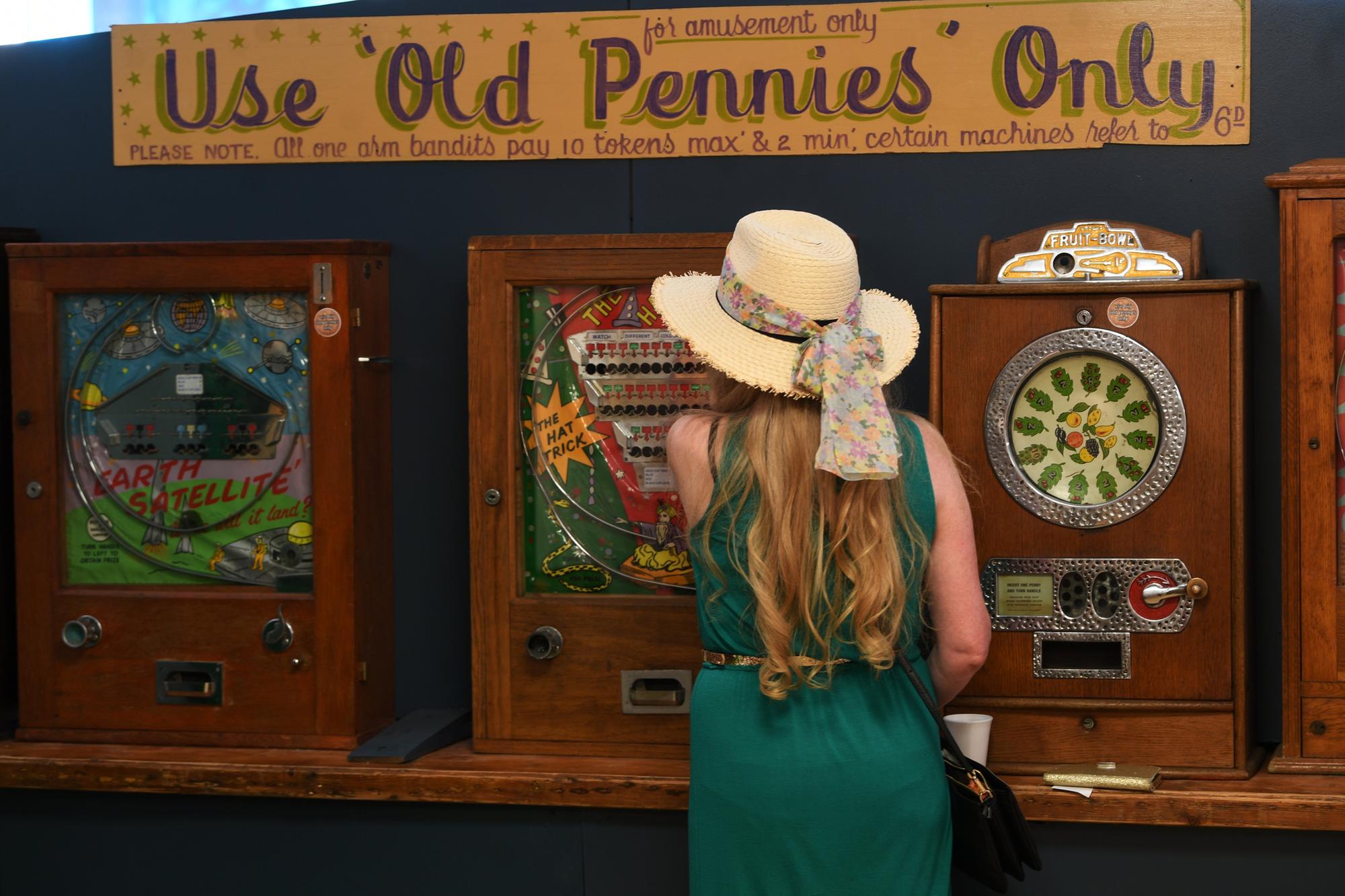 Old Penny Lane Family Entertainment Centre with victorian and vintage games, on Feasegate in York.