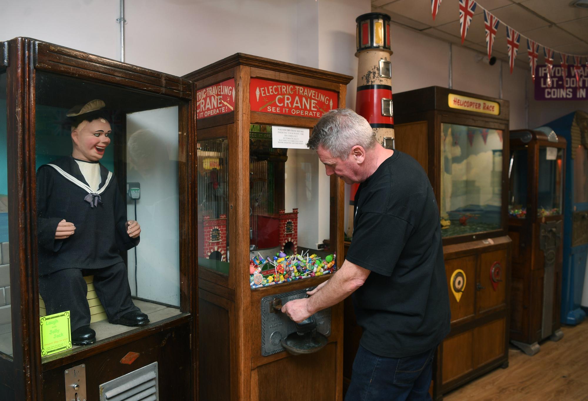 Old Penny Lane Family Entertainment Centre with victorian and vintage games, on Feasegate in York.