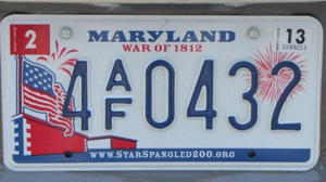 Maryland War of 1812 License Plate | Flickr