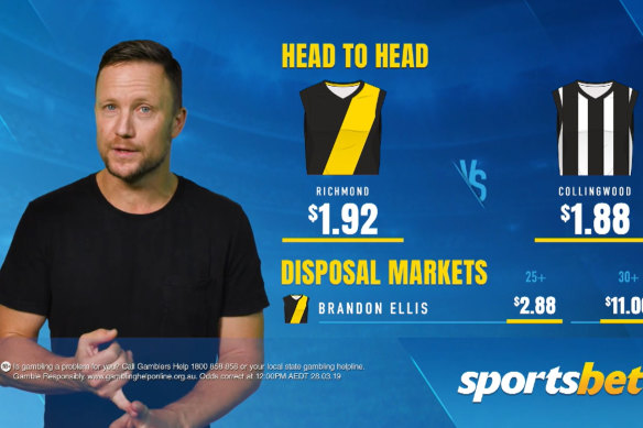 Former AFL footbller Nathan Brown hosts another Sportsbet ad.