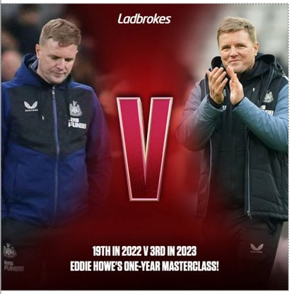 An ad featuring Eddie Howe was also banned