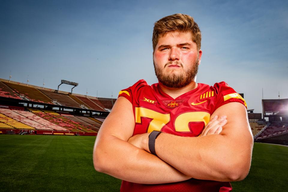 Iowa State lineman Jake Remsburg, charged in the gambling investigation, is practicing again