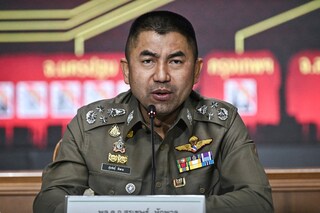 Thailand's deputy national police chief Surachate Big Joke Hakparn speaks during a press conference regarding a murder case at the Crime Suppression Division in Bangkok on June 30, 2023. (AFP) 