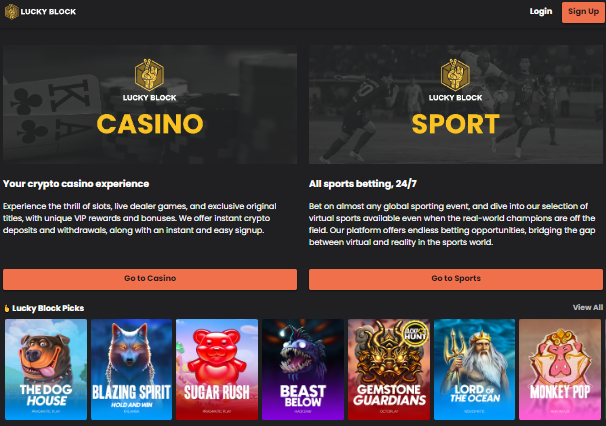 Lucky Block Crypto Casino