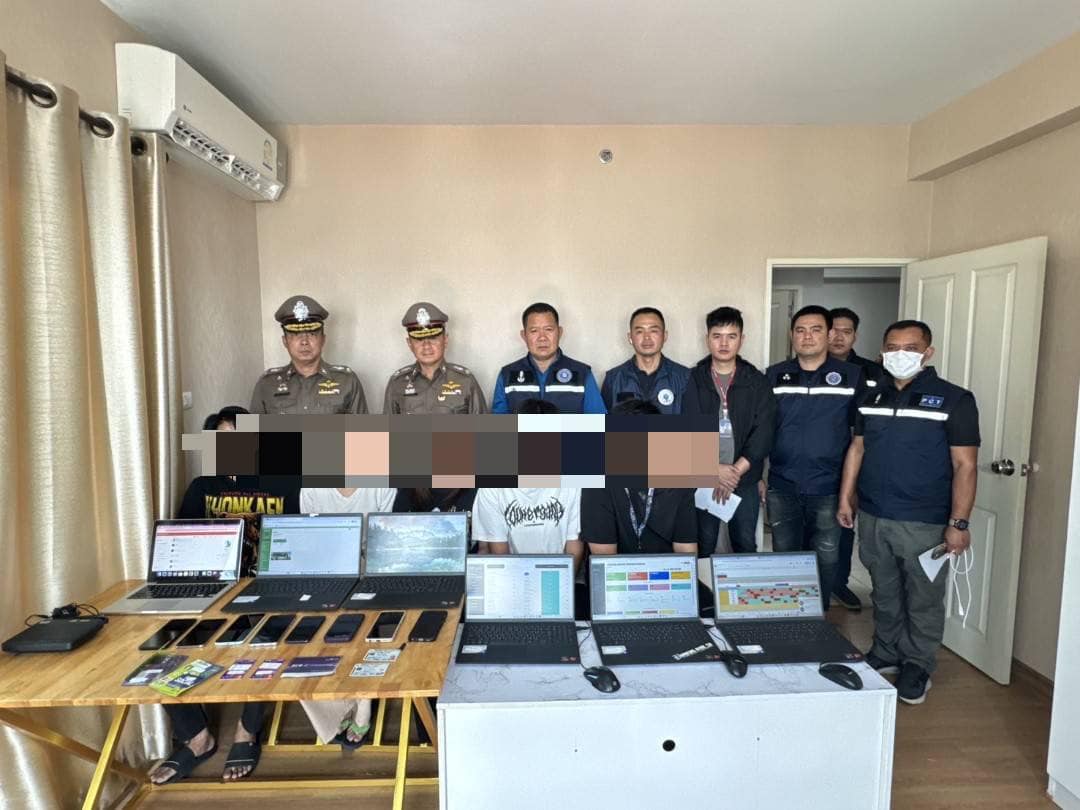 Five held in Chiang Mai online gambling raids