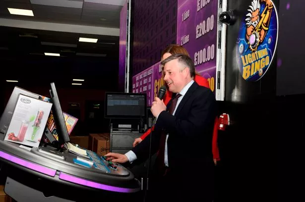 Jonathan Ashworth had a go at being a bingo caller as he toured the Club 3000 Bingo Hall in Doncaster