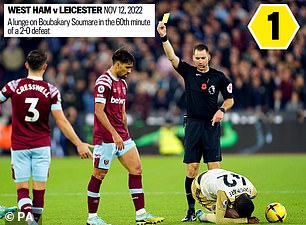 Paqueta was booked for a lunge on Bobakary Soumare during a game against Leicester in 2022