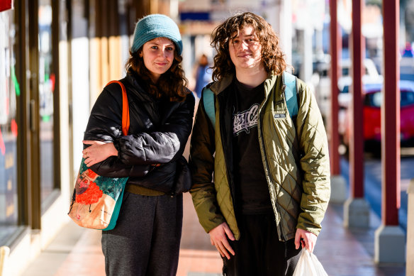 Sienna Mansfield and Jamie Beifus on Main St Lithgow.