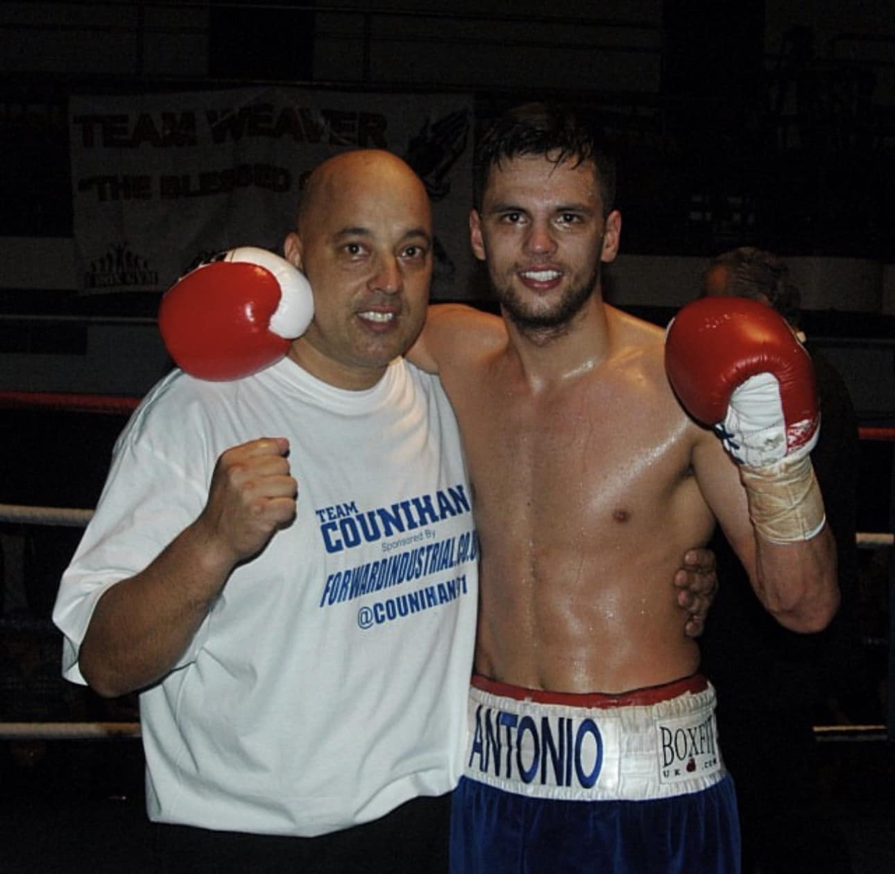 Counihan, right, seen here with his dad Paul, won 66 of his 80 amateur fights