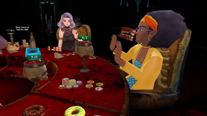 A player of a deadly card game loses her teeth to a bad bet.