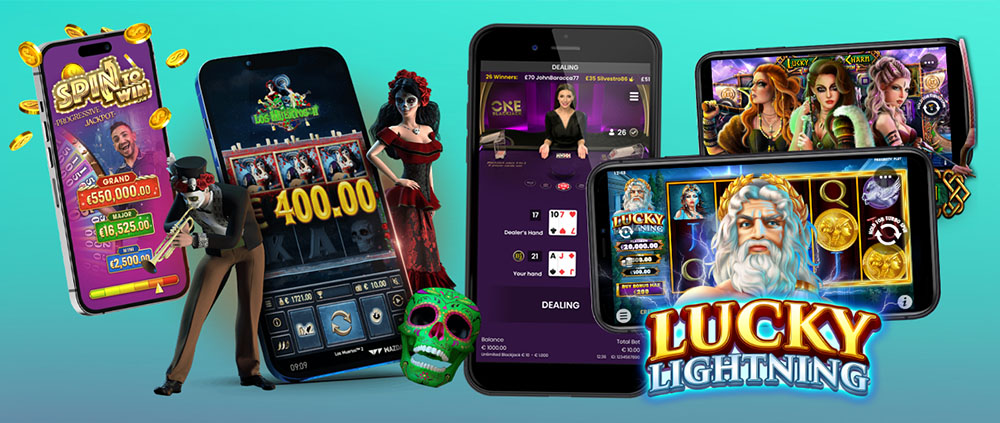 Mobile slots and live games.