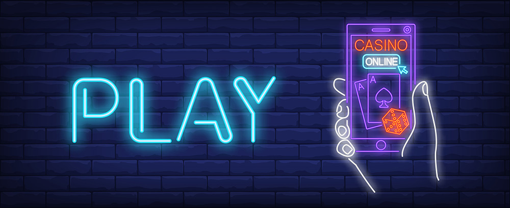 Mobile casino neon sign