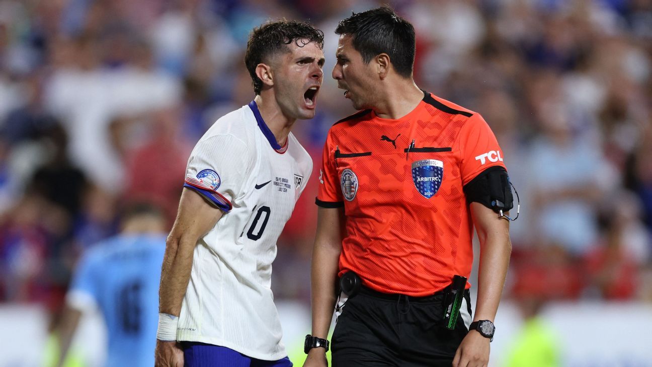 Verenigde Staten al in groepsfase Copa América uitgeschakeld, scheidsrechter weigert hand Pulisic