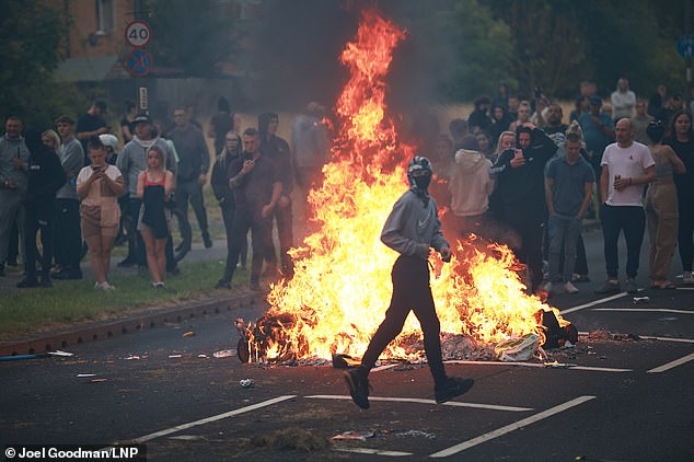 Violence and rioting by far-right protesters in Rotherham where a hotel for asylum seekers was targeted