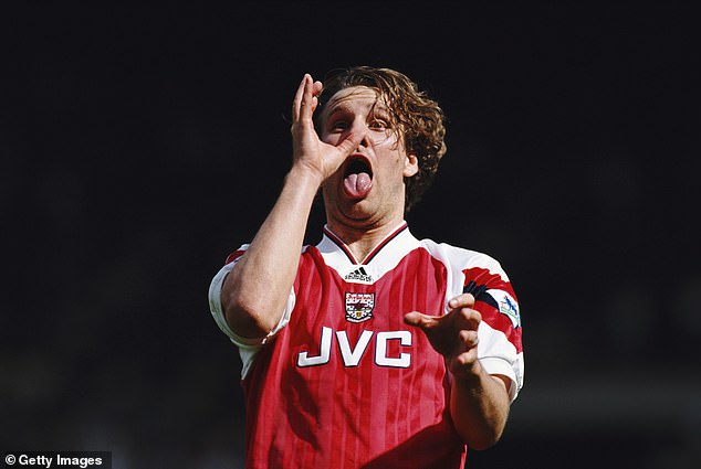 Merson, pictured during his time as a player with Arsenal, has spoken openly about his alcohol and drug addictions