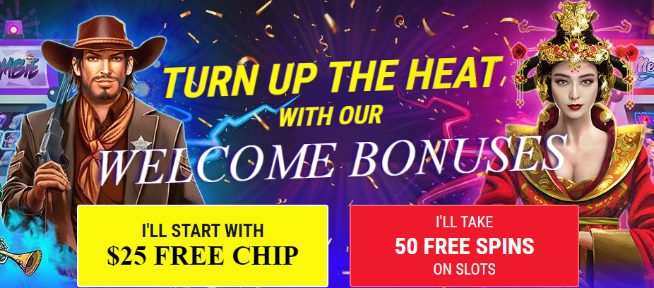 FREE $25 Chip, or 50 FREE Spins at Planet 7 Casino!