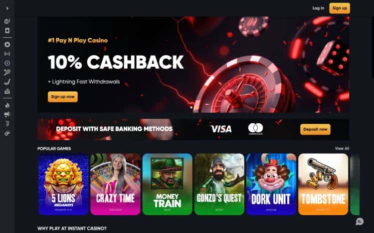 Instant Casino, casinos zonder cruks