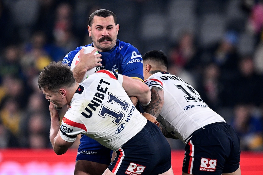 Sydney Roosters NRL jersey prominently displays gambling sponsorship