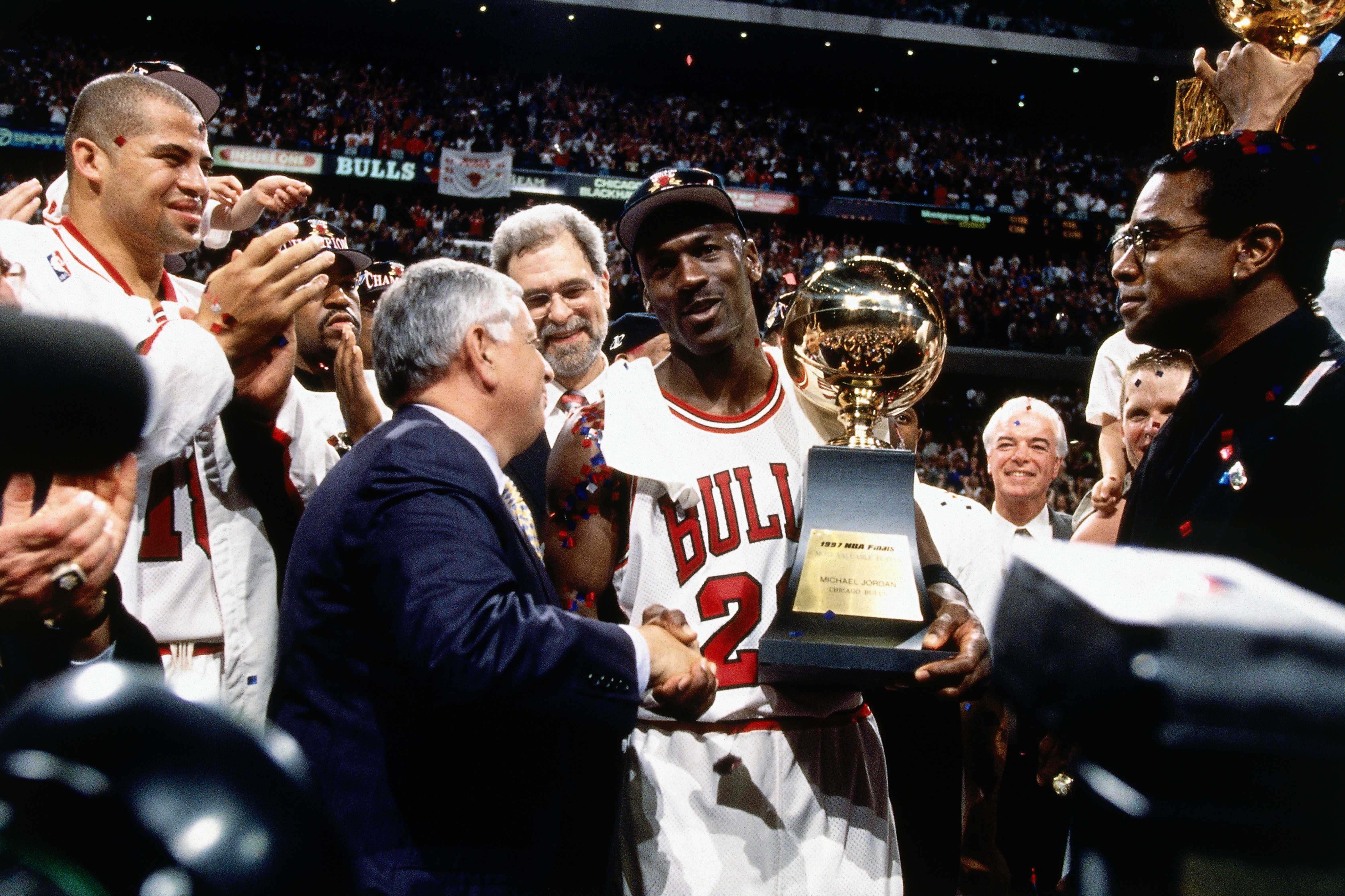 Jordan returned to the NBA in 1995 and won three straight titles