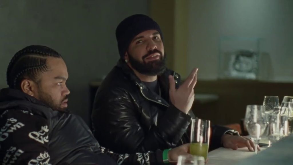 Drake in the music video of Demons