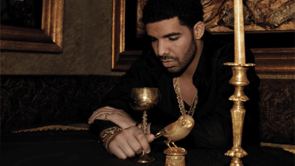 Drake in the album cover of Take Care 