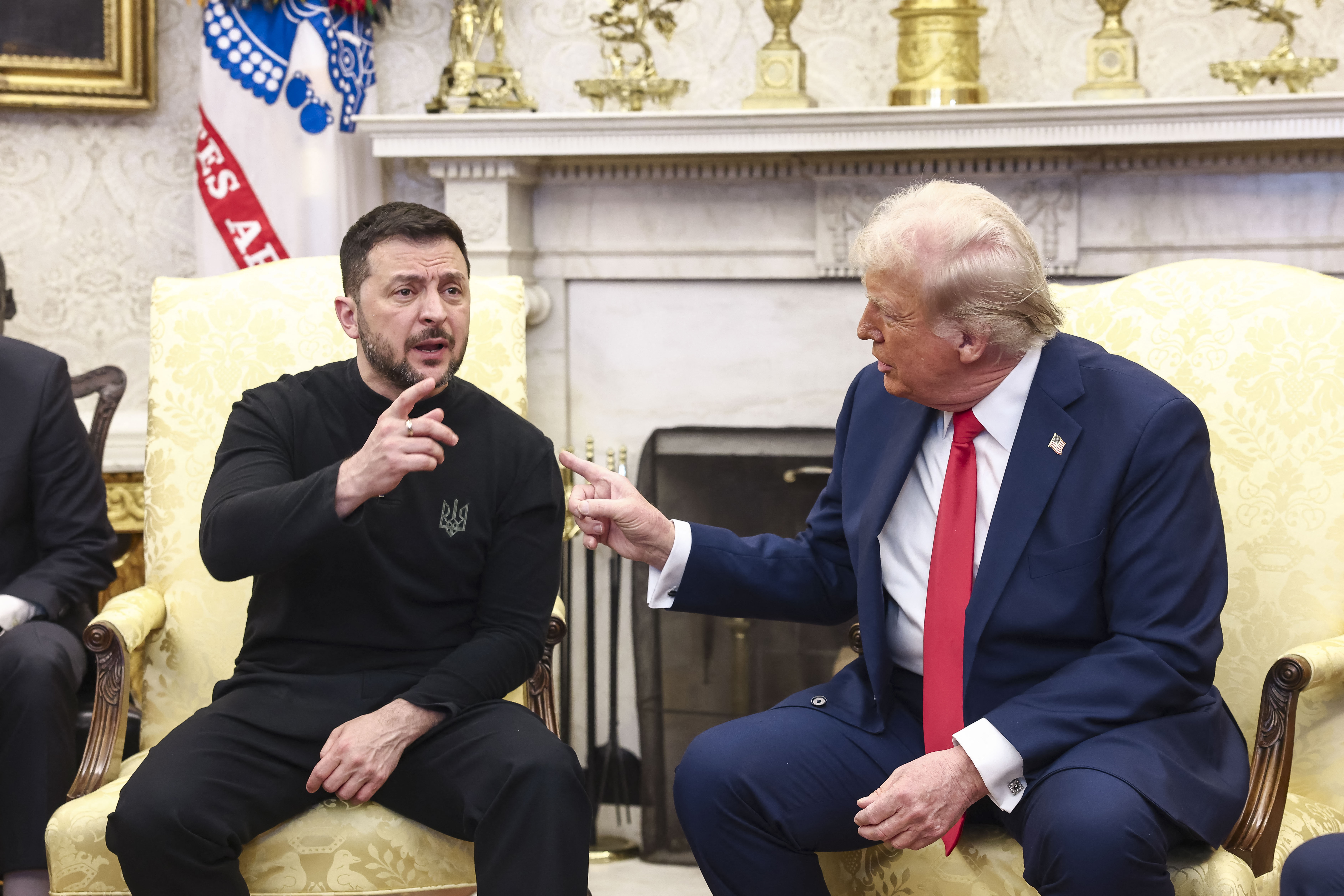 Mandatory Credit: Photo by Pool/ABACA/REX/Shutterstock (15173285h) US President Donald Trump (R) meets with Ukrainian President Volodymyr Zelensky (L) in the Oval Office of the White House in Washington, DC, USA, 28 February 2025. Zelensky is in Washington to sign the framework of a deal, pushed by President Trump, to share Ukraines's mineral wealth with the US. US President Donald Trump welcomes Ukrainian President Volodymyr Zelensky to the White House, WASHINGTON, United States - 28 Feb 2025