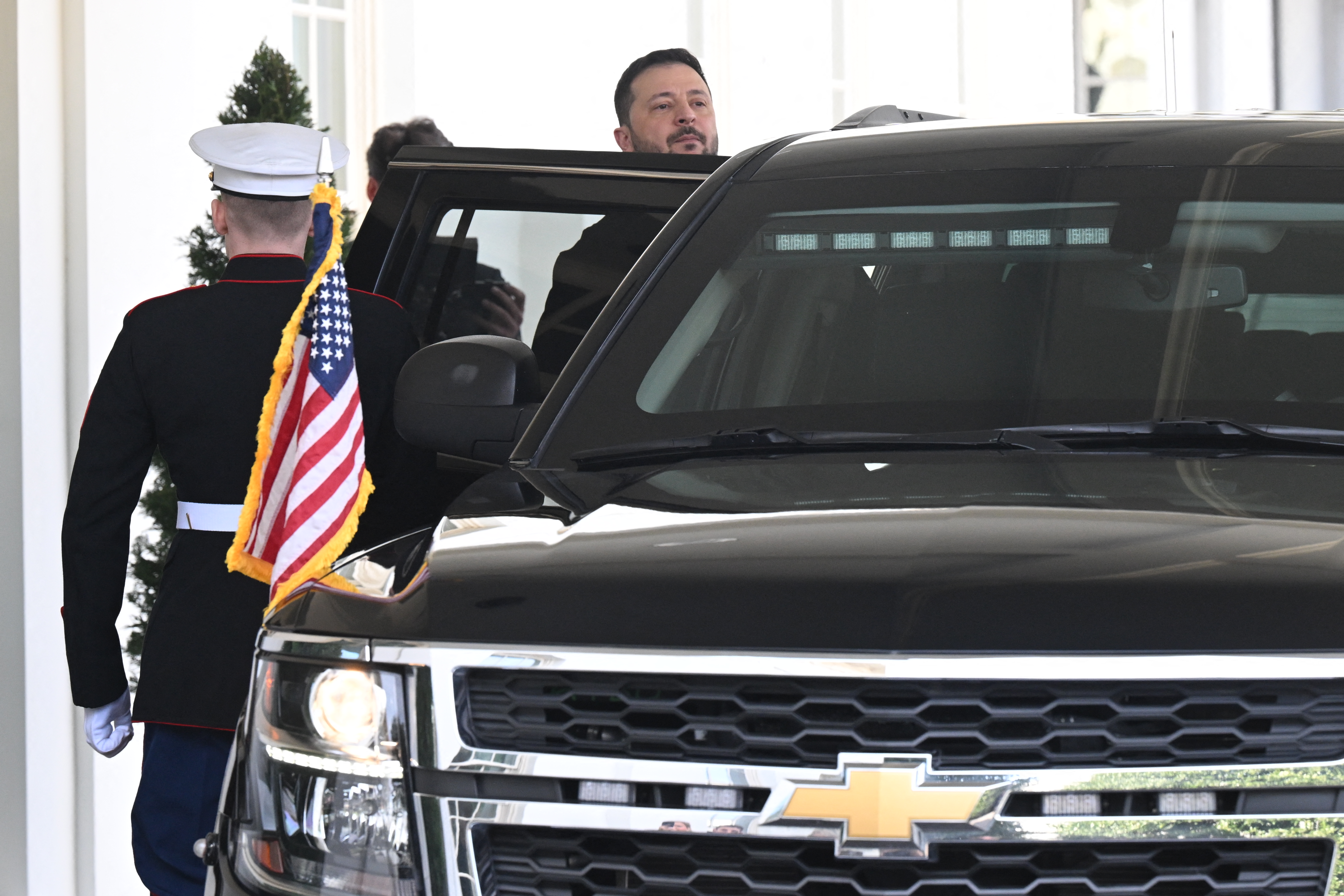 Ukraine's President Volodymyr Zelensky leaves the White House after meeting with US President Donald Trump, in Washington, DC, February 28, 2025. (Photo by SAUL LOEB / AFP) (Photo by SAUL LOEB/AFP via Getty Images)