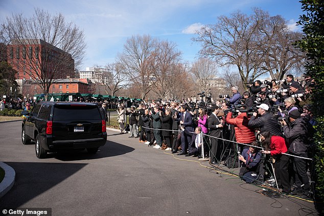 Ukrainian President Volodymyr Zelensky leaves the White House